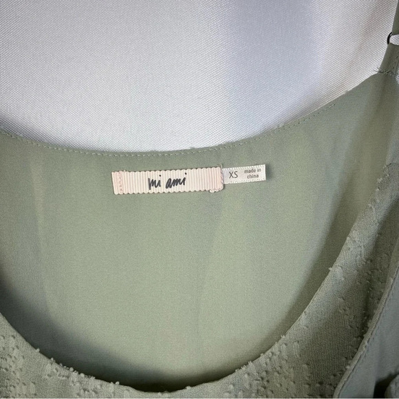 Mi Ami Green Textured Layered Cami Tank Top XS - Picture 5 of 5